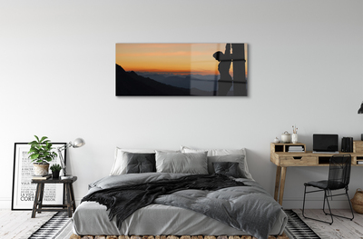 Acrylic print Jesus crucified sunset