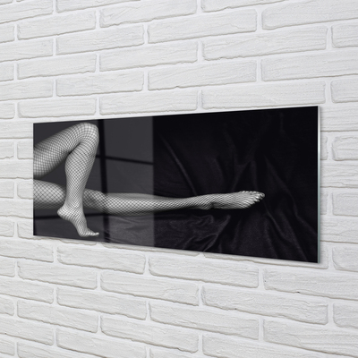 Acrylic print Legs black and white netzs