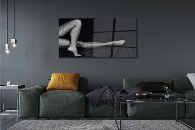 Acrylic print Legs black and white netzs
