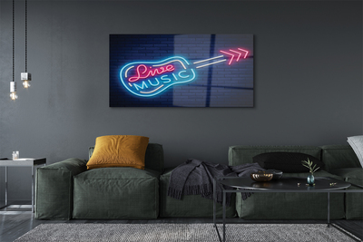 Acrylic print Guitar neon