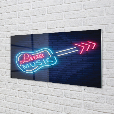 Acrylic print Guitar neon