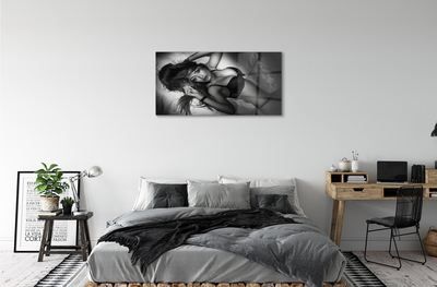 Acrylic print Female black and white