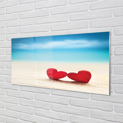 Acrylic print Heart of the sea of ​​red sand
