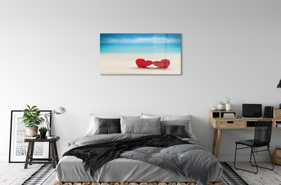 Acrylic print Heart of the sea of ​​red sand
