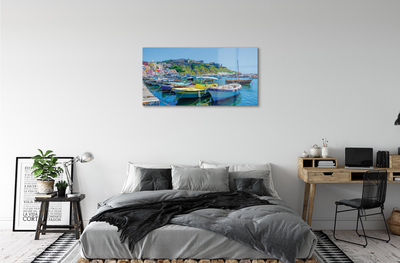 Acrylic print Mountains seagoing vessels