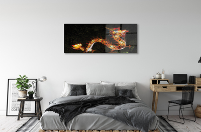 Acrylic print Japanese dragon illuminated
