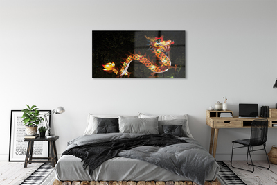 Acrylic print Japanese dragon illuminated