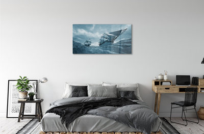 Acrylic print The storm sky ship sea