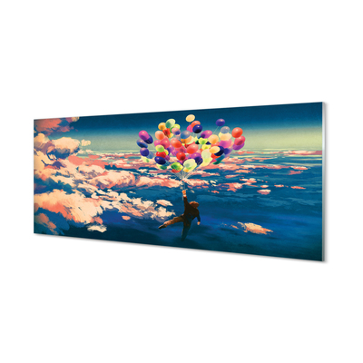 Acrylic print Clouds sky balloons