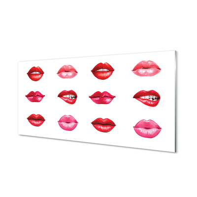 Acrylic print Red and pink lips