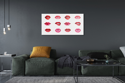 Acrylic print Red and pink lips