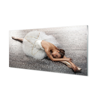 Acrylic print White ballerina dress woman