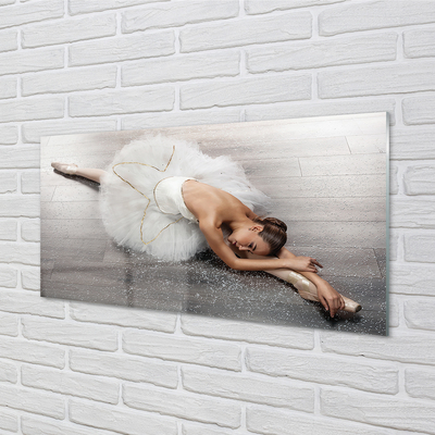 Acrylic print White ballerina dress woman