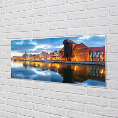 Acrylic print Building river gdansk