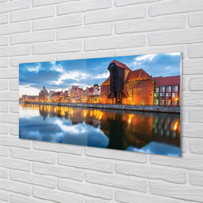 Acrylic print Building river gdansk