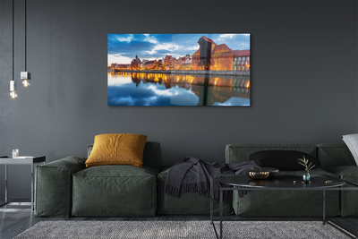 Acrylic print Building river gdansk