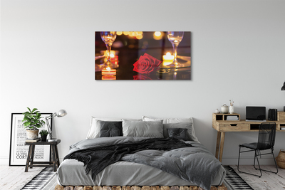 Acrylic print Rose candle glasses