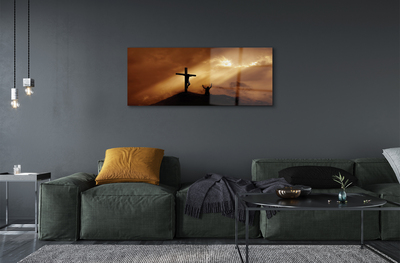 Acrylic print Jesus cross light