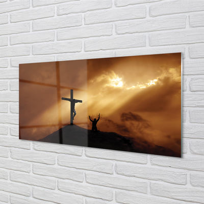 Acrylic print Jesus cross light