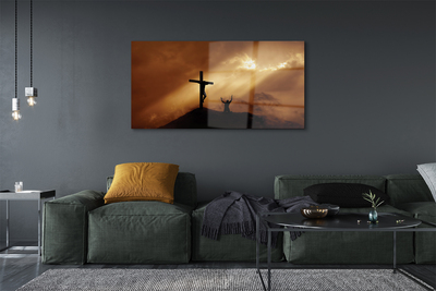 Acrylic print Jesus cross light