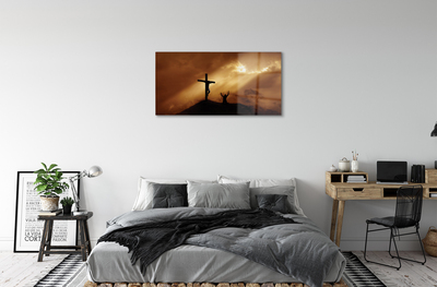 Acrylic print Jesus cross light