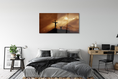 Acrylic print Jesus cross light