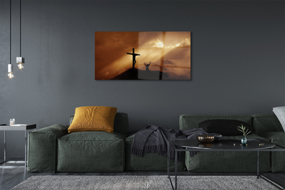 Acrylic print Jesus cross light