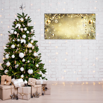 Acrylic Print Gold Christmas Holiday Decorations