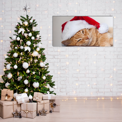 Plexiglas® Wall Art Cat Santa Hat Christmas