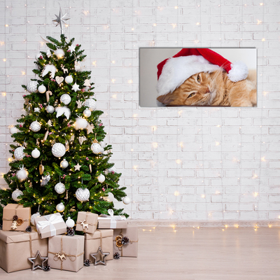 Plexiglas® Wall Art Cat Santa Hat Christmas