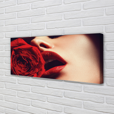 Canvas print Mouth woman rose