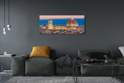 Canvas print Italy cathedral panoramic night