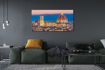 Canvas print Italy cathedral panoramic night