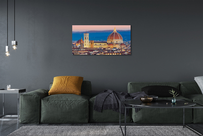 Canvas print Italy cathedral panoramic night