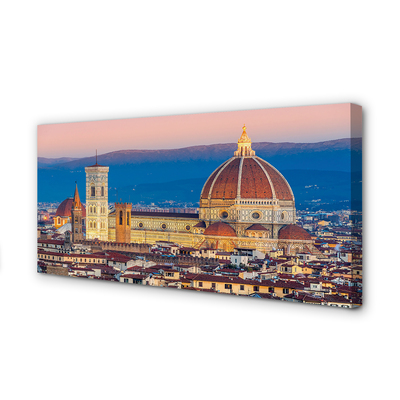 Canvas print Italy cathedral panoramic night