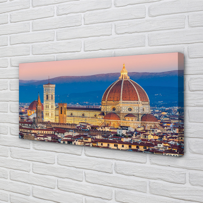 Canvas print Italy cathedral panoramic night