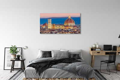 Canvas print Italy cathedral panoramic night