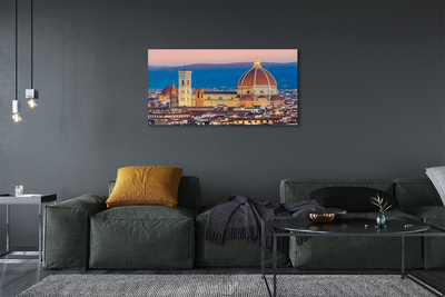 Canvas print Italy cathedral panoramic night