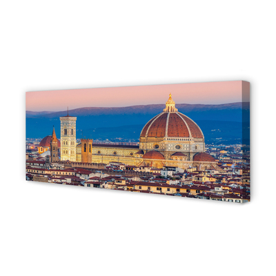 Canvas print Italy cathedral panoramic night