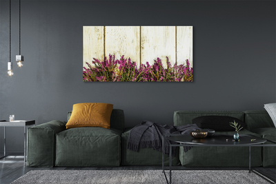 Canvas print Plates purple flowers