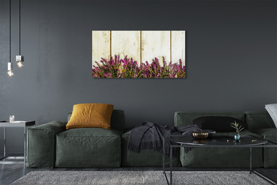 Canvas print Plates purple flowers