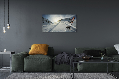 Canvas print Council in the snowy mountains