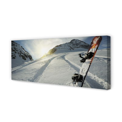 Canvas print Council in the snowy mountains