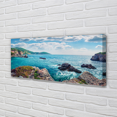 Canvas print Greece sea mountains