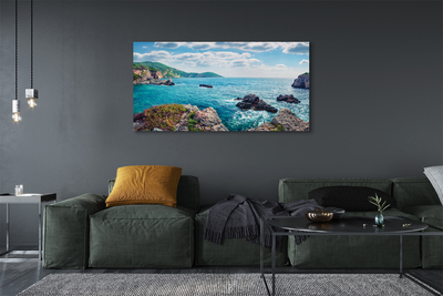 Canvas print Greece sea mountains