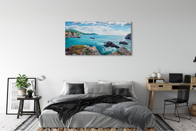 Canvas print Greece sea mountains