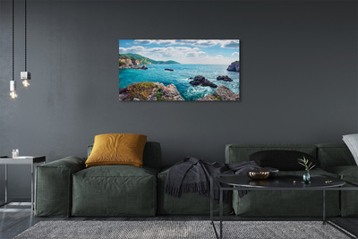 Canvas print Greece sea mountains