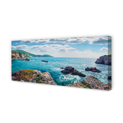 Canvas print Greece sea mountains