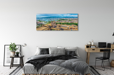 Canvas print Spanish seaside town harbor