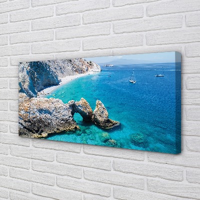 Canvas print Coast of greece sea beach